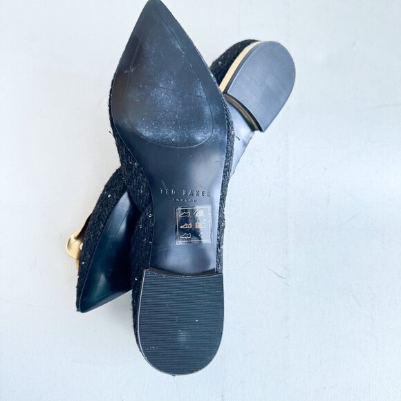 Ted Baker Emma Rose Half d'Orsay Pointed Toe Leather Flat 6 - Picture 4 of 7